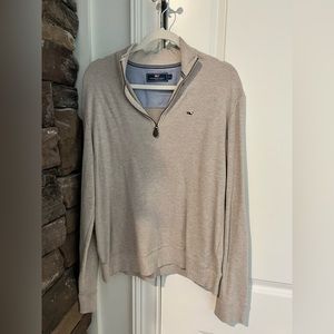 Tan Vineyard Vines Quarter Zip - Medium